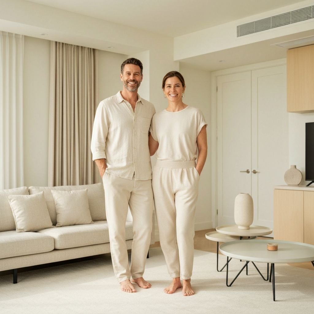 Casal saudável e feliz transmitindo bem-estar e vitalidade